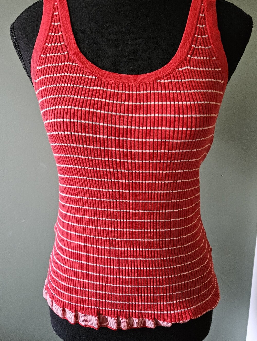 J.Crew Red & White Striped Tank Top